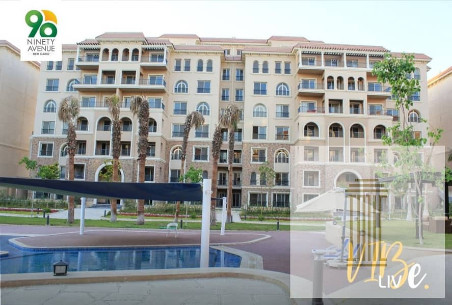 Apartment for sale, fully finished, directly on the 90th Street, special price, 10% down payment, in front of AUC, Fifth Settlement 19