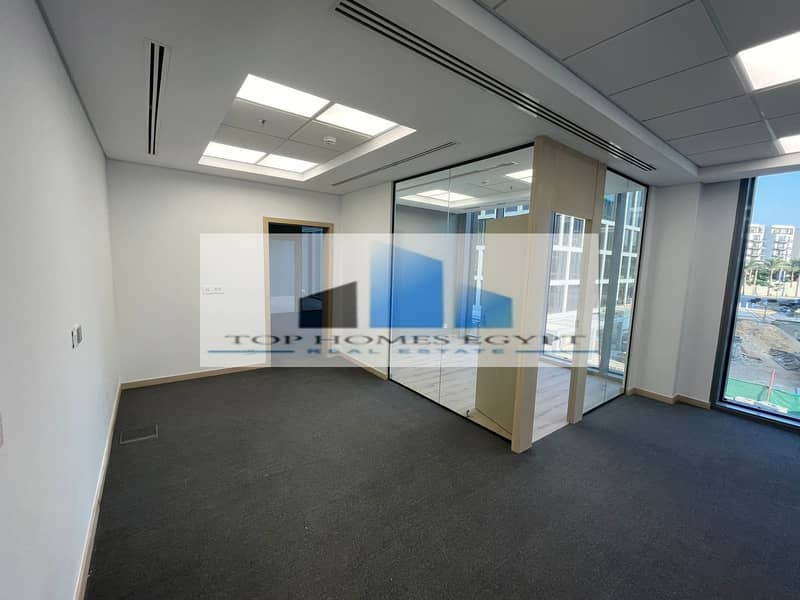 Office Space for rent 95 sqm fully finished with ACs in Cairo Festival City 2