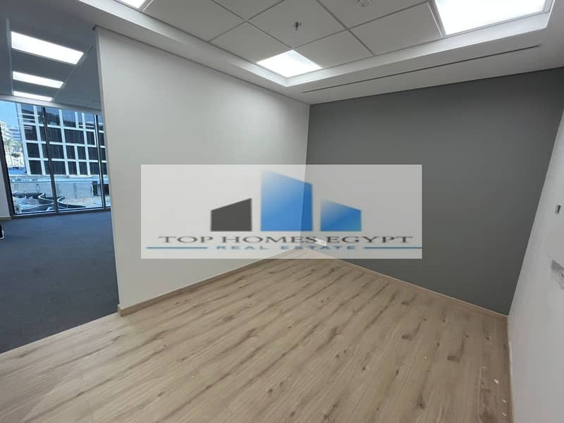 Office Space for rent 95 sqm fully finished with ACs in Cairo Festival City 7