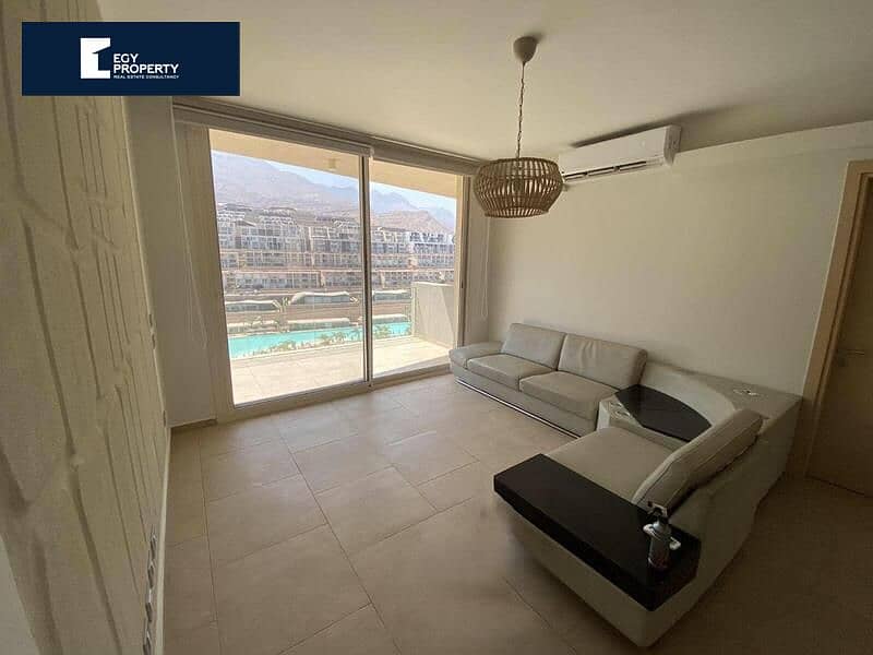 Chalet,Ready to move ,at the old price directly on the lagoon in ILMonte Galala, Sokhna 1