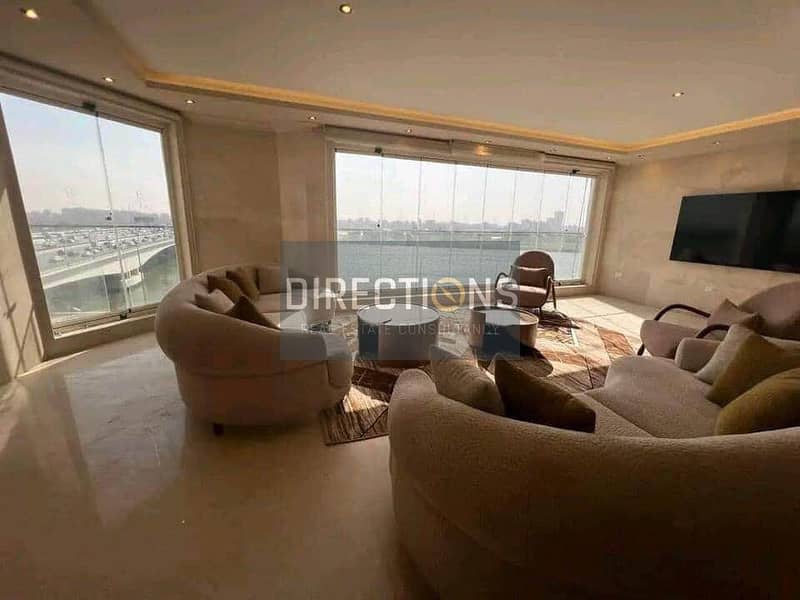 Apartment for sale on the Nile, furnished with Acs, with a panoramic view dirct on the River nile , next to the Hilton Maadi Hotel 1