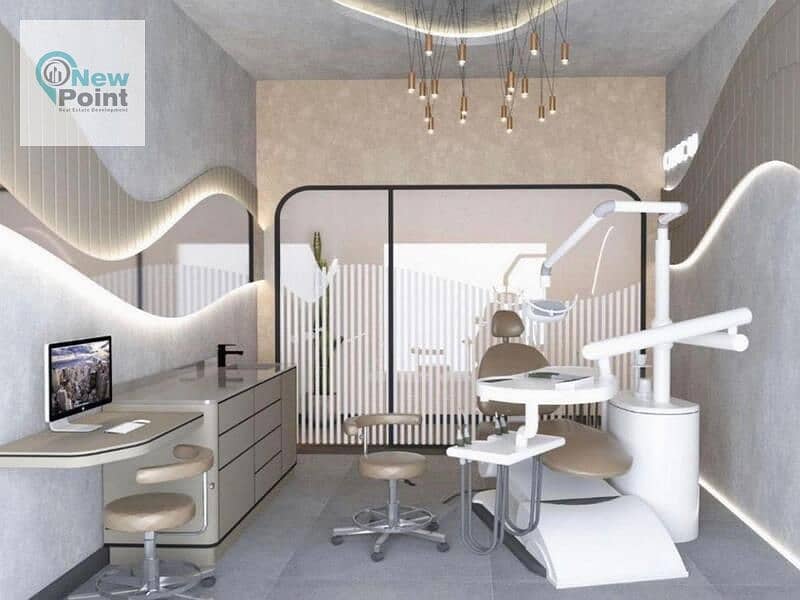 At the first offering price, directly on the 90th, own a fully finished clinic + installments up to 8 years in New Cairo 7