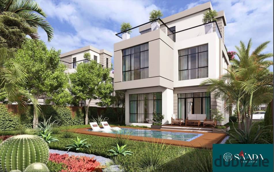 standalone for sale with installments 575m with privet swimming pool in compound saada 11