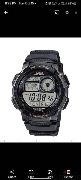 ساعة كاسيو رقمية مقاومة للماء ١٠٠ متر Casio world time 2