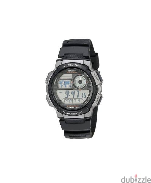 ساعة كاسيو رقمية مقاومة للماء ١٠٠ متر Casio world time 4