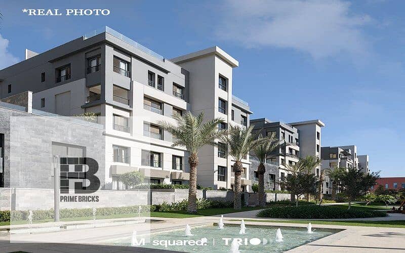 Pay 600K and own your 130 sqm apartment in Trio Gardens Compound, Fifth Settlement, near Mountain View and Palm Hills. 0