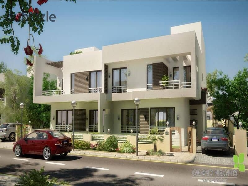 Immediate delivery of a fully finished villa in the heart of 6th October, Grand Heights compound, next to all services 3