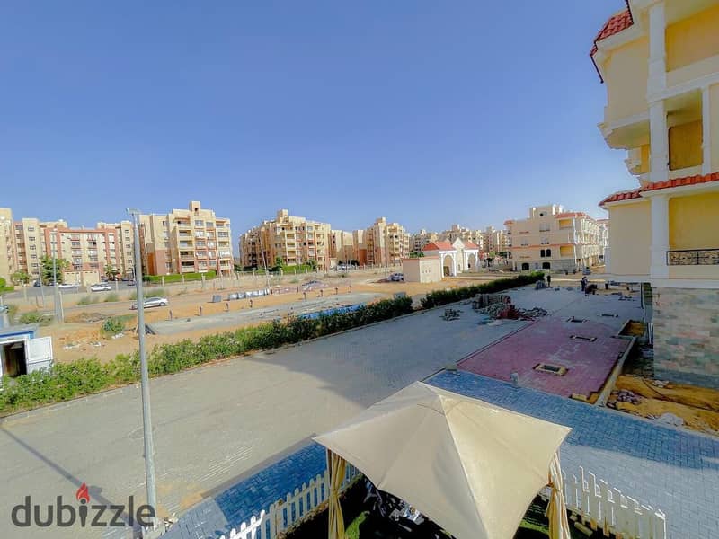 A prime duplex with immediate delivery, 272 square meters + 80 square meters garden, is available in the heart of 6th of October, near Al Sayad Club 13