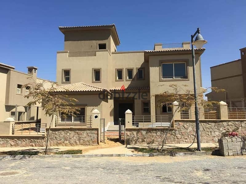 Villa Type M for sale ground  + first + Roof for sale at Palm Hills New Cairo , fifth settlment 3