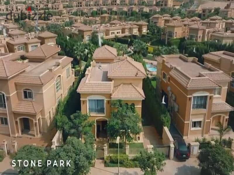 villa 310 sqm with private garden for sale at stone park compoud new cairo mins to cairo festival city 3