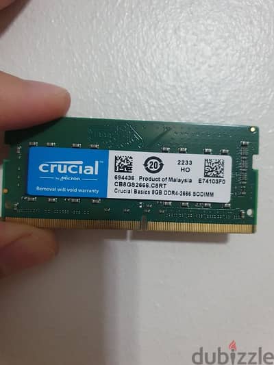 crucial 8gb ddr4 2666hz laptop ram