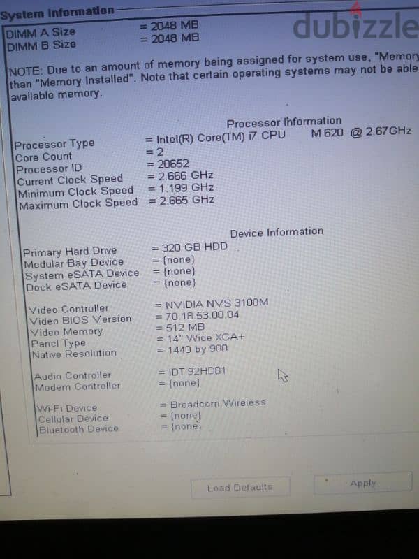 Dell latitude E6410 i7 2