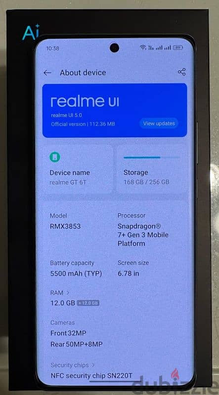 Realme GT6T كسر زيرو رام 12 مساحة 256 بالفاتورة الضريبية 2