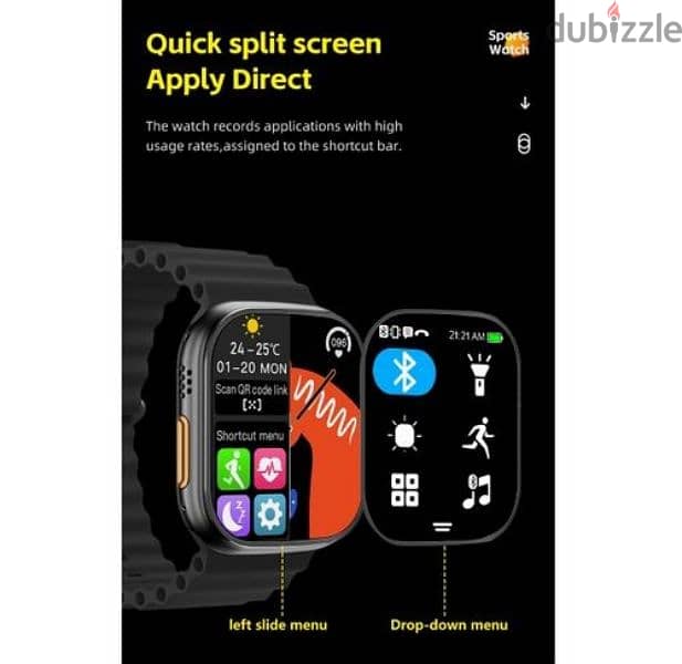 ساعه black & Smart watch T900 Ultra 2 Orange السعر شامل التوصيل 5