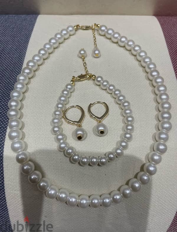 elegant pearls necklace bracelet set 2