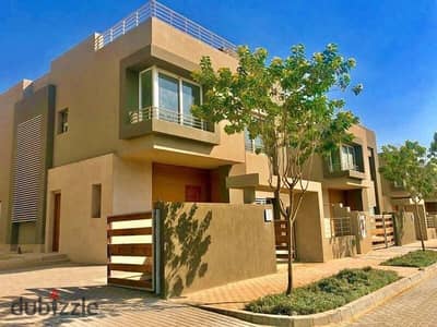 Twin house, ready to move for sale in Palm Hills Compound, New Cairo, in installments over 8 years without interest.