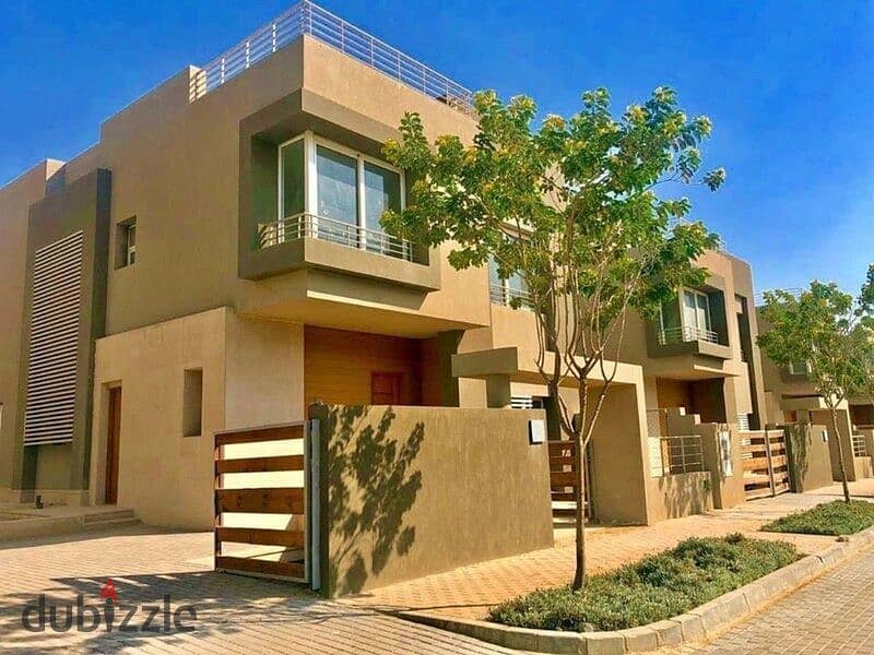 Twin house, ready to move for sale in Palm Hills Compound, New Cairo, in installments over 8 years without interest. 0