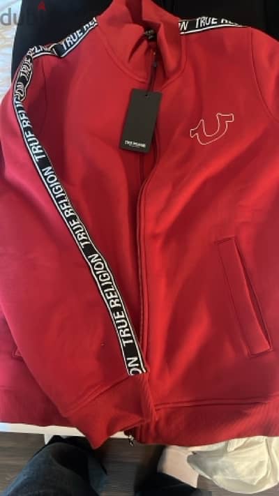 true religion red jacket