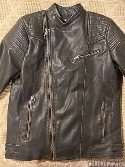 PULL & BEAR Leather Balmain Biker Jacket