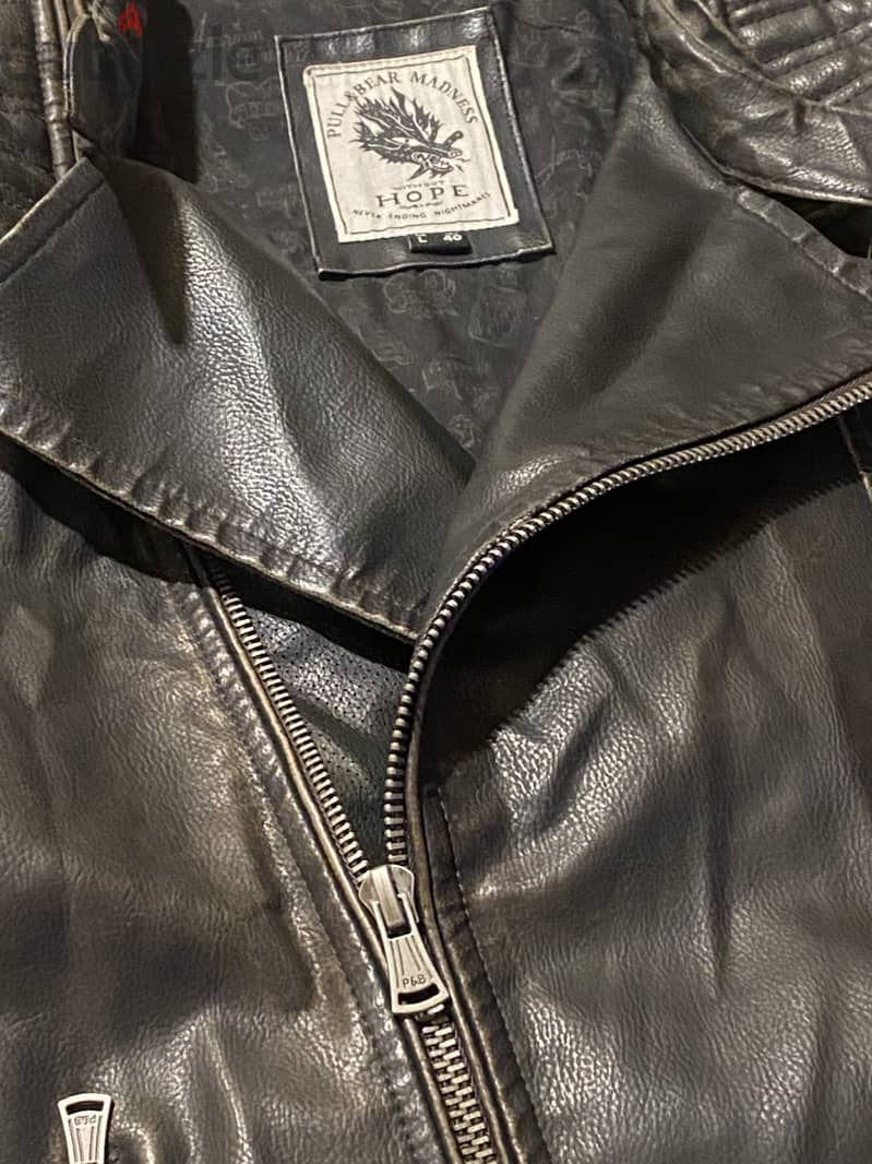 PULL & BEAR Leather Balmain Biker Jacket 3