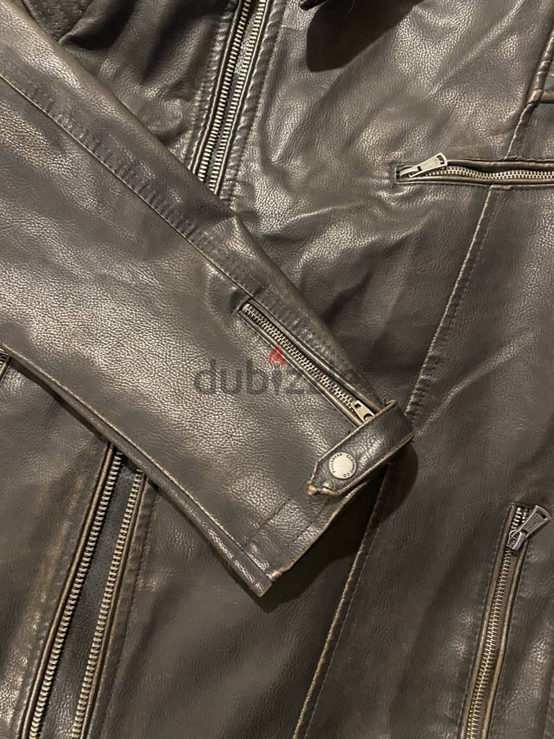 PULL & BEAR Leather Balmain Biker Jacket 8