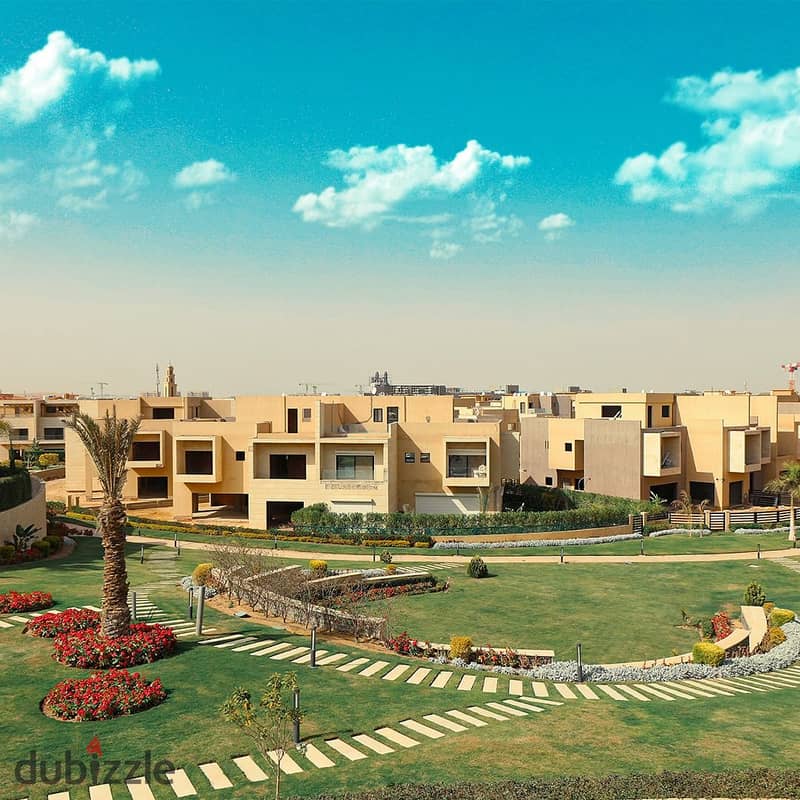 A stunning apartment with a garden covering an area of 225 sqm, located in front of Nile University and just steps away from Mall of Arabia in the Joy 0