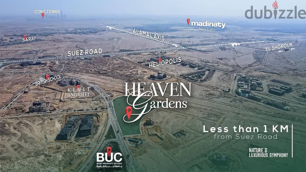 امتلك شقتك بأرقى كمبوند على طريق السويس HEAVEN GARDENS 6