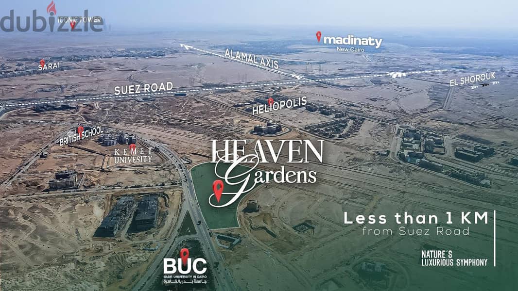 اشتري شقتك بكمبوند HEAVEN GARDENS على طريق السويس 5