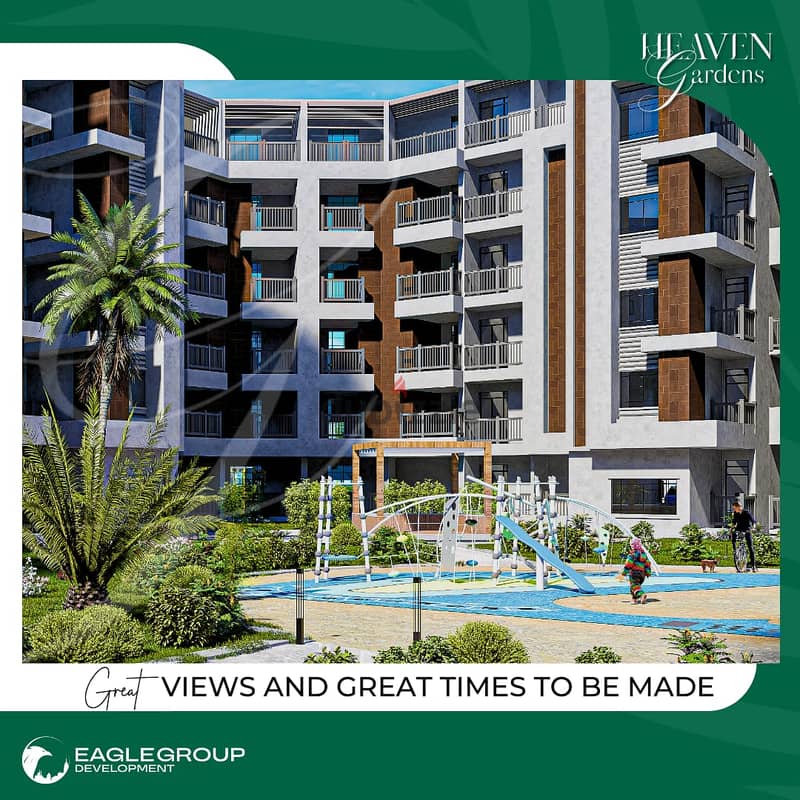 اشتري شقتك بكمبوند HEAVEN GARDENS على طريق السويس 12