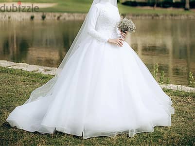 Wedding Dress with Veil and Shoes