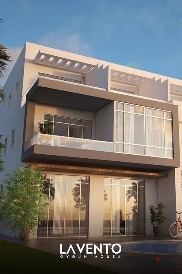 Your unit is directly on the beachfront, with an area of ​​105 meters, in the best location of La Vento, Oyoun Mousa 9