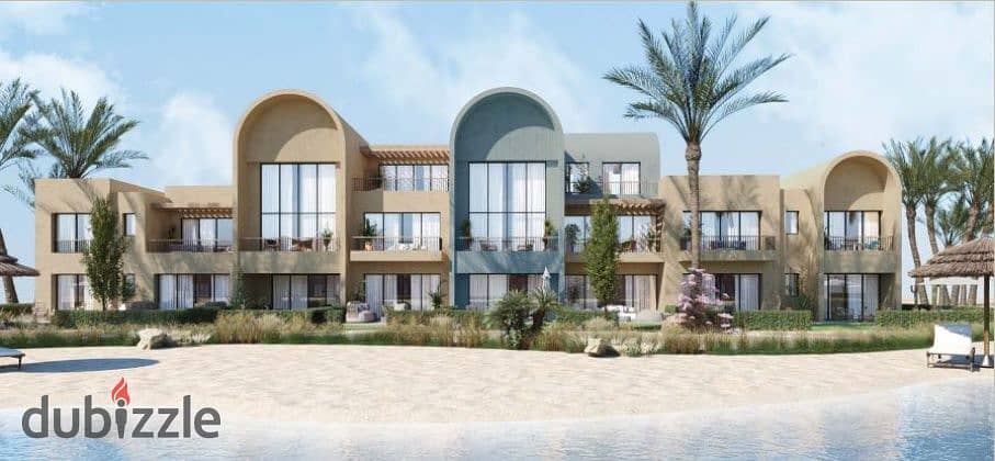 Chalet for sale in Kamaran El Gouna Arascom, fully finished with air conditioners - with a distinctive view of the lagoon and in installments over 5 y 1