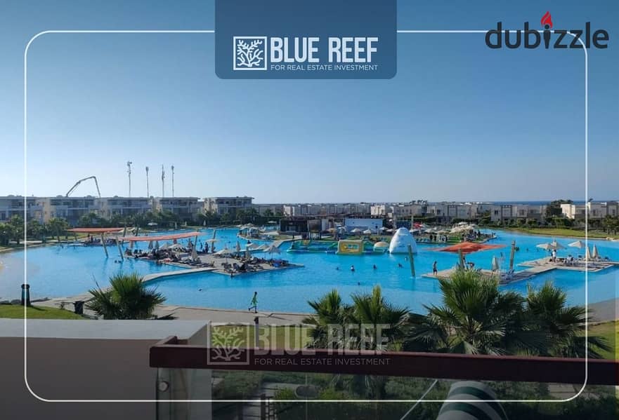 penthouse with roof for sale directly on the swimming pool, fully finished, prime location in Gaia, Ain Sokhna 1