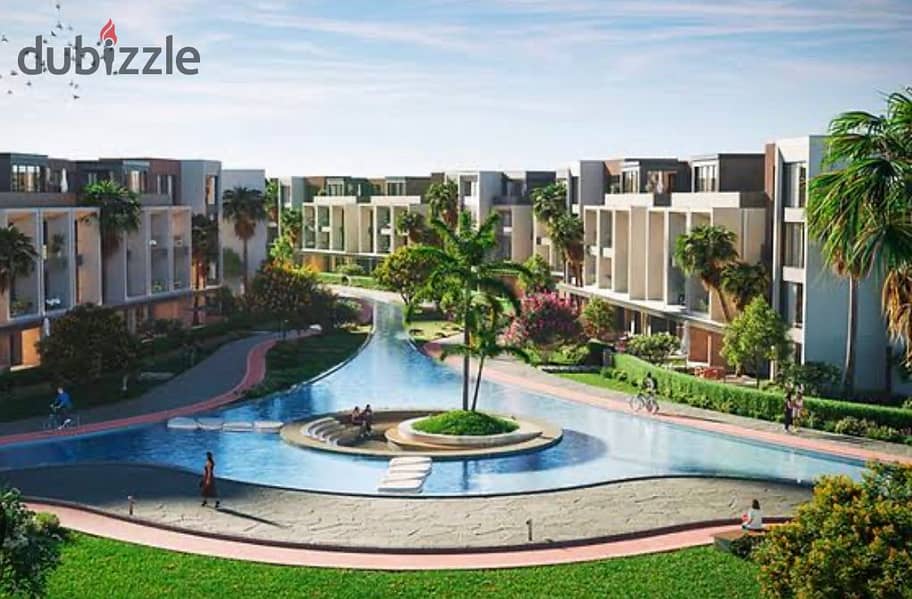 Live in Palm Hills in a fully finished apartment with installments over 8 years, prime location in Sheikh Zayed 8