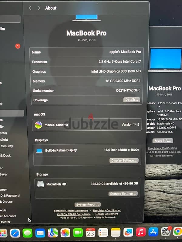 MacBook pro 2018 مستعمل اوبن بوكس استيراد الامارات 3