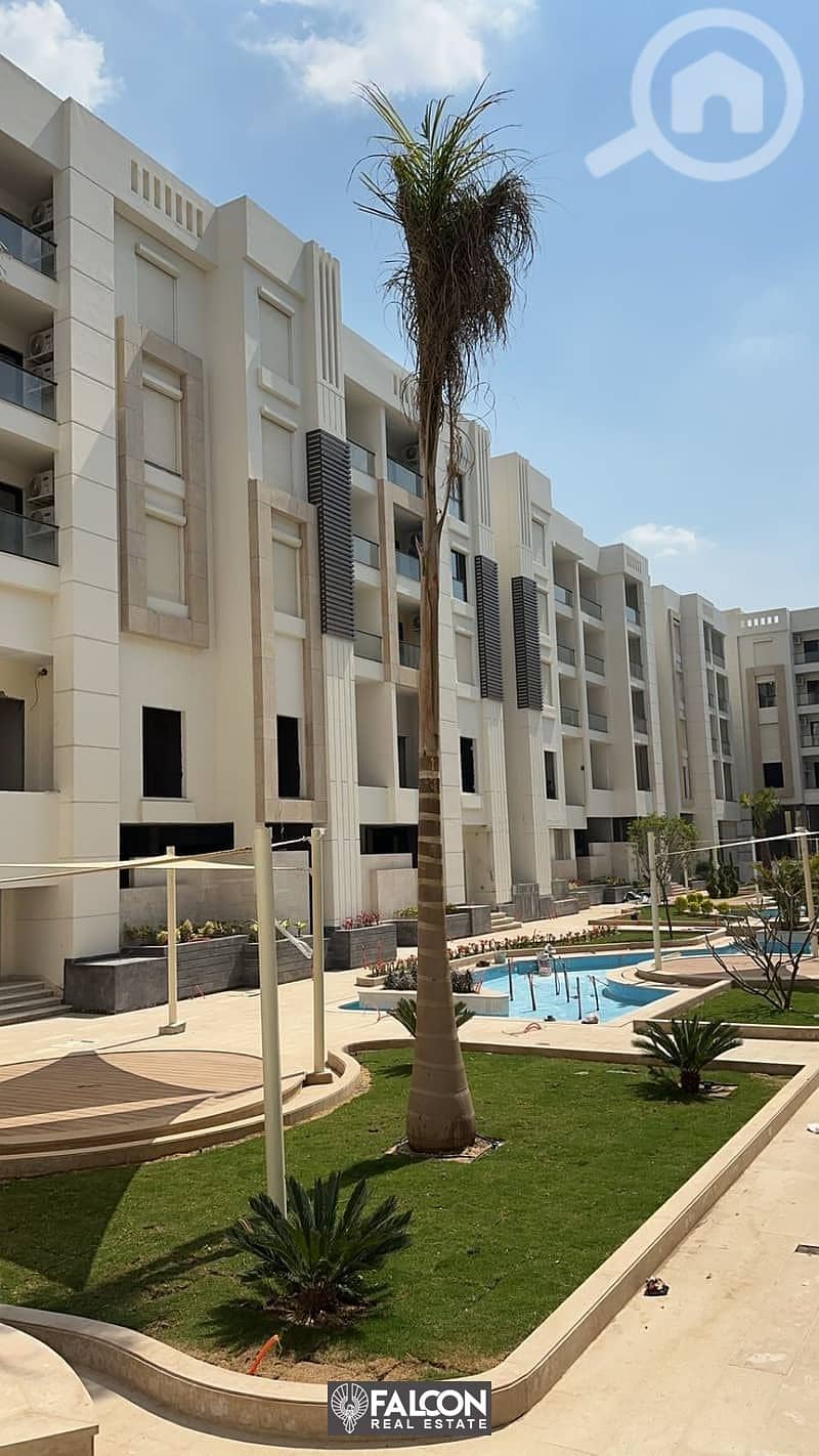 Apartment 128 m, fully finished with air conditioners, in front of City Center Almaza and Dar Al Eshara, Al Jar Compound 5