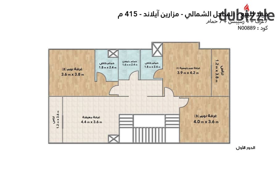 فيلا ستاند الون للبيع (مزارين ايلاند - العلمين الجديدة) 423 م 4