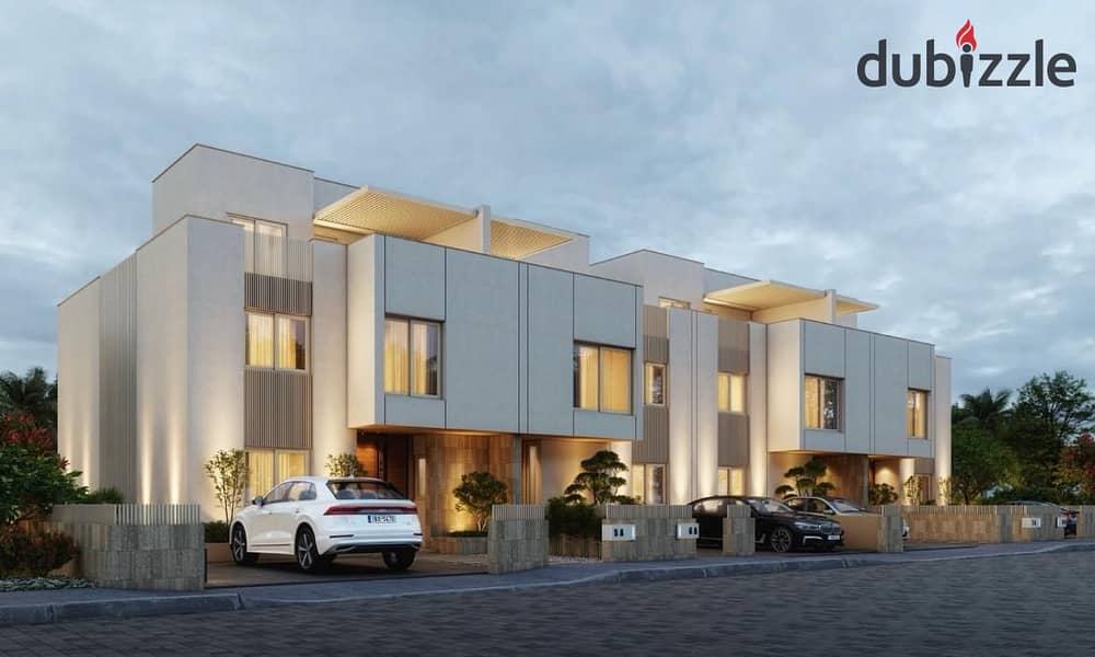 Live in a 3-storey villa in installments directly on Dahshur Street, prime location in the heart of Sheikh Zayed in WEST END next to DUNES 1