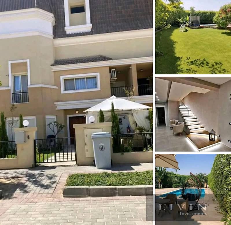 OLD PRICE- S villa for sale in Fifth Settlement , front of Madinaty Sarai new cairo compound 4 bedrooms + nanny's room ( long term installments ) 0