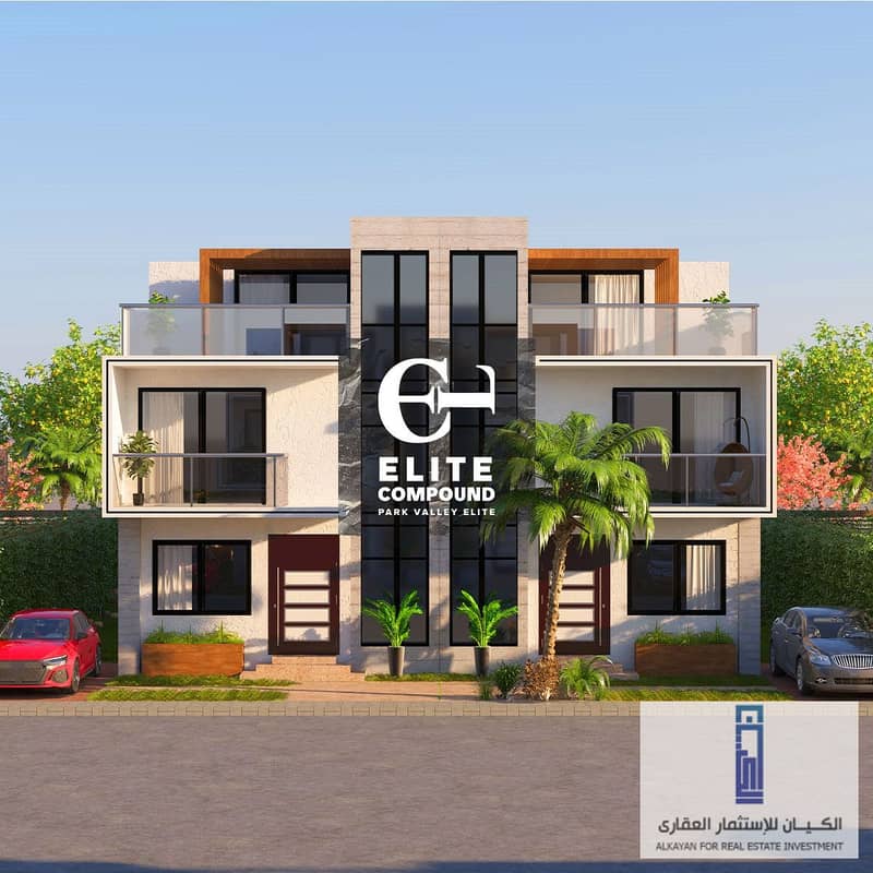 Own and pay in installments at your convenience over 12 years. . A 282m2 independent villa with a 210m2 garden in Park Valley Elite Compound - New Zaye 3