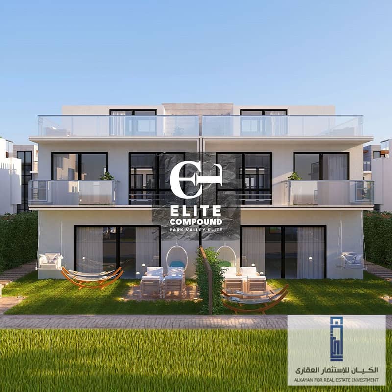 Own and pay in installments at your convenience over 12 years. . A 282m2 independent villa with a 210m2 garden in Park Valley Elite Compound - New Zaye 5