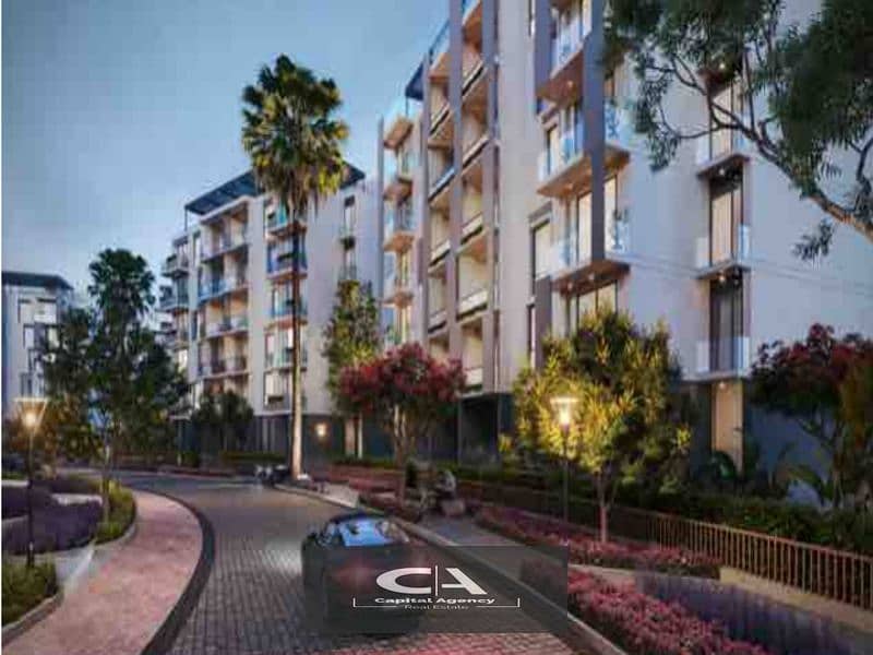 Apartment for sale in the new phase of Icon Gardens Compound with a 10% down payment And get a 5% discount In the Fifth Settlement in Golden Square 8