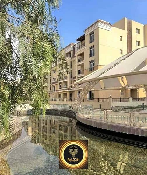 For sale, an apartment in a distinguished compound in New Cairo, next to Madinaty, in Sarai Compound, in installments over 8 years without interest 7