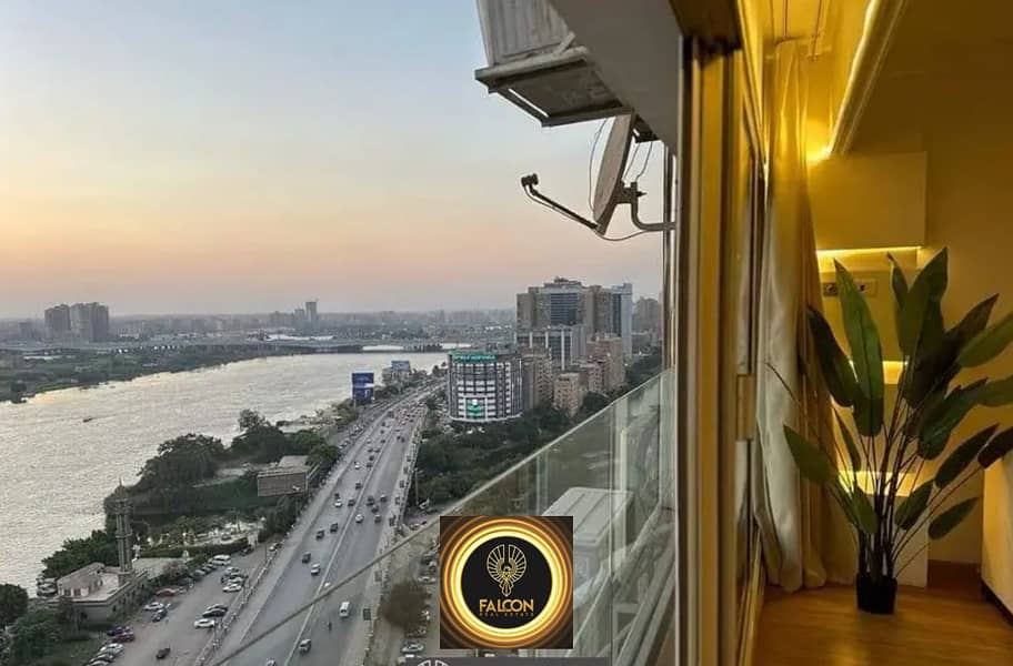 With the highest investment return apartment with full Nile view fully finished and furnished for sale with installments in Maadi next to Hilton 2