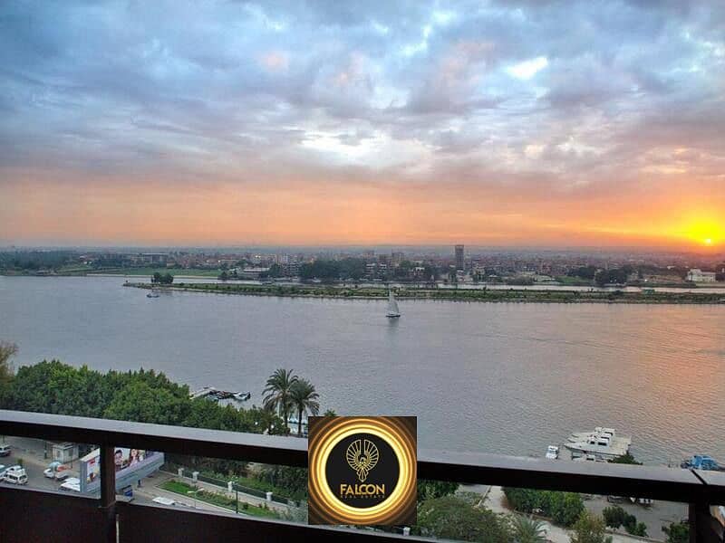 With the highest investment return apartment with full Nile view fully finished and furnished for sale with installments in Maadi next to Hilton 4