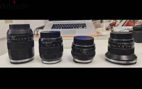 4 zeiss EF mount lenses 18.28. 50.100