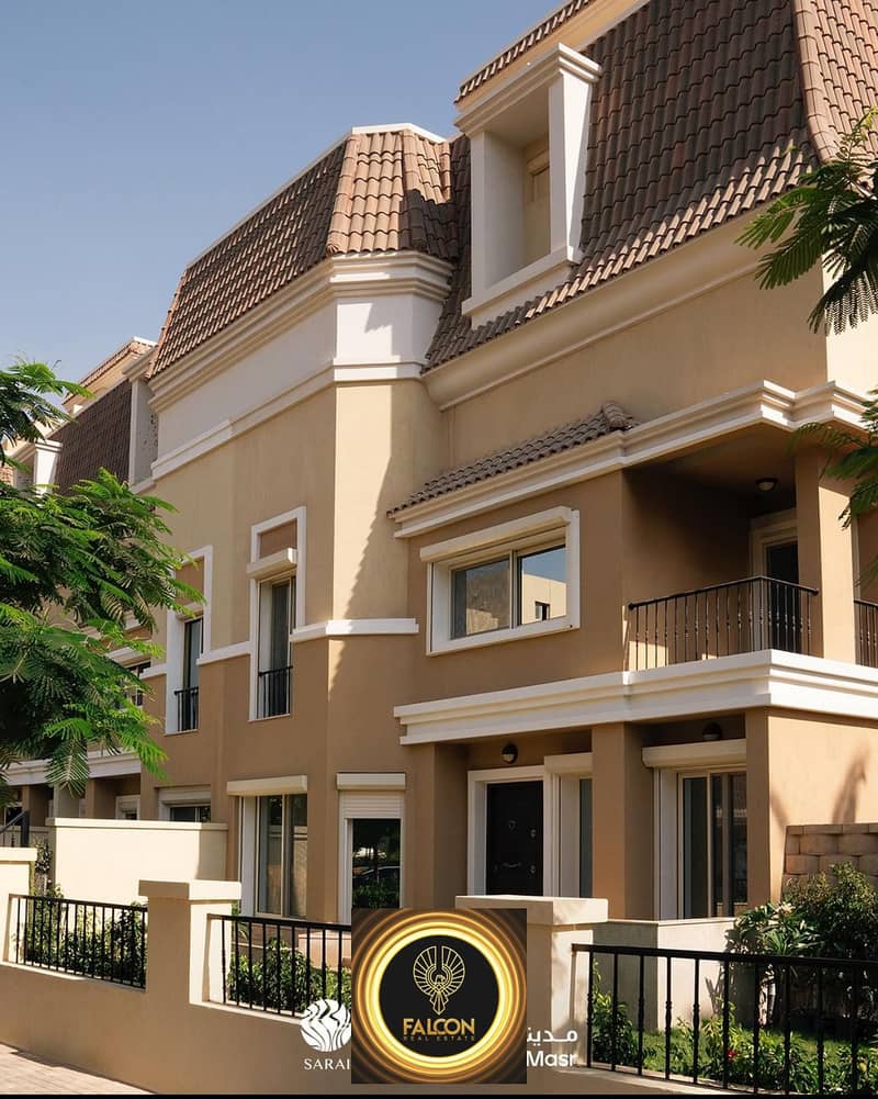 Premium Corner Town House Villa Direct Lagoon 206m With Distinctive Division Prime Location For Sale In Sarai New Cairo Next To Madinaty 1