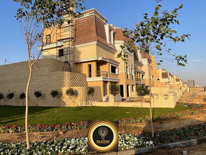 Premium Corner Town House Villa Direct Lagoon 206m With Distinctive Division Prime Location For Sale In Sarai New Cairo Next To Madinaty 3