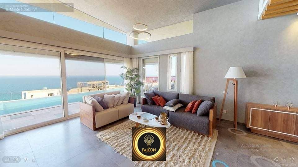 With DP 0% Premium Sea View Chalet Ultra Super Lux Finishing 115m Prime Location For Sale In IL Monte Galala Ain Al  Sokhna With Installments 0