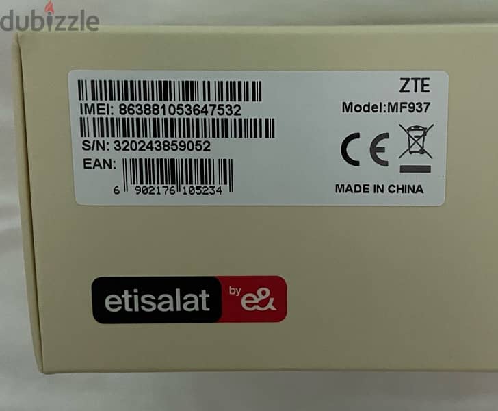 Zte MF-937 4G etisalat network new wtih all component 1